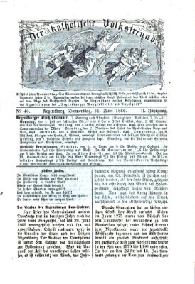 Der katholische Volksfreund Donnerstag 1. Juli 1869