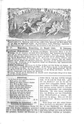 Der katholische Volksfreund Donnerstag 19. August 1869