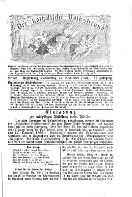 Der katholische Volksfreund Donnerstag 23. September 1869