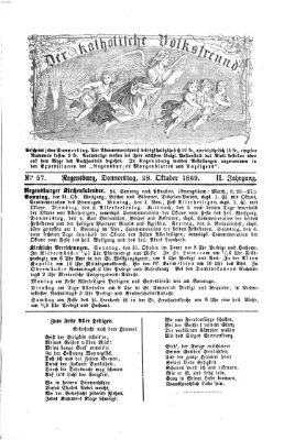 Der katholische Volksfreund Donnerstag 28. Oktober 1869