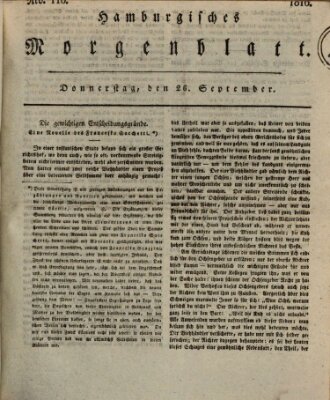 Hamburgisches Morgenblatt Donnerstag 26. September 1816