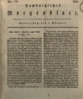 Hamburgisches Morgenblatt Donnerstag 3. Oktober 1816