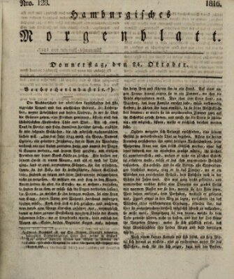 Hamburgisches Morgenblatt Donnerstag 24. Oktober 1816