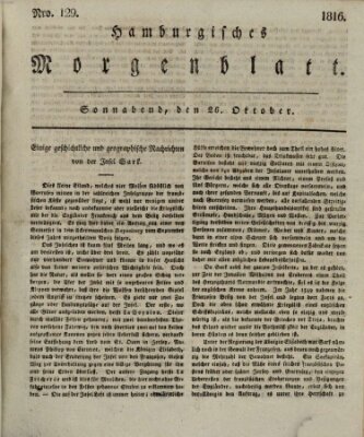 Hamburgisches Morgenblatt Samstag 26. Oktober 1816