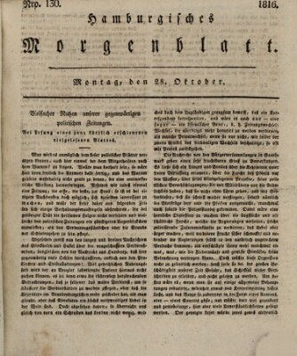 Hamburgisches Morgenblatt Montag 28. Oktober 1816