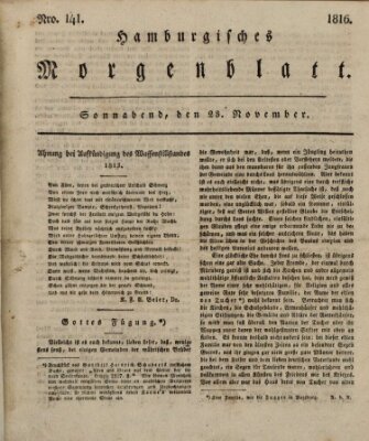 Hamburgisches Morgenblatt Samstag 23. November 1816