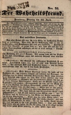 Der Wahrheitsfreund Dienstag 18. April 1848