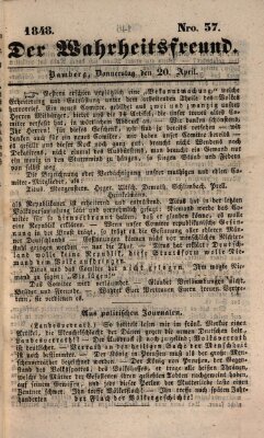 Der Wahrheitsfreund Donnerstag 20. April 1848