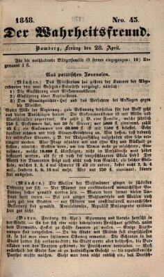 Der Wahrheitsfreund Freitag 28. April 1848