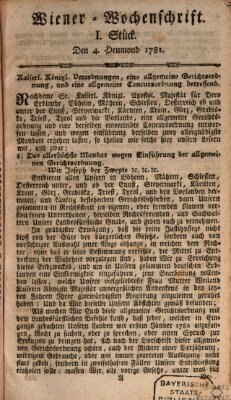 Die Wiener Wochenschrift Mittwoch 4. Juli 1781