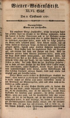 Die Wiener Wochenschrift Samstag 8. Dezember 1781