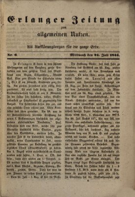 Erlanger Zeitung zum allgemeinen Nutzen Mittwoch 24. Juli 1844