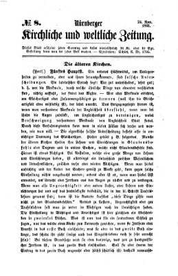 Nürnberger kirchliche und weltliche Zeitung Sonntag 24. November 1861