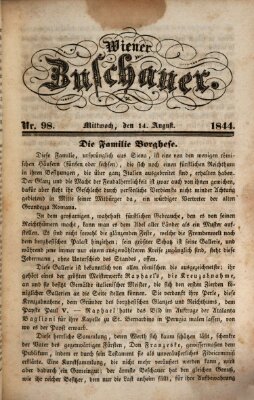 Wiener Zuschauer Mittwoch 14. August 1844