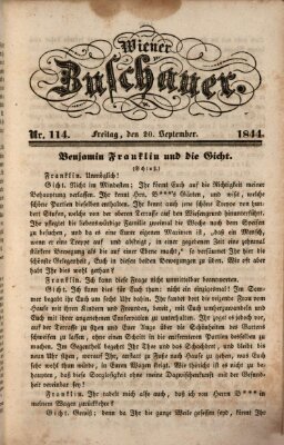 Wiener Zuschauer Freitag 20. September 1844