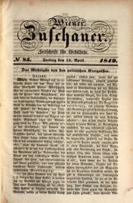 Wiener Zuschauer Freitag 13. April 1849