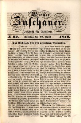 Wiener Zuschauer Sonntag 22. April 1849