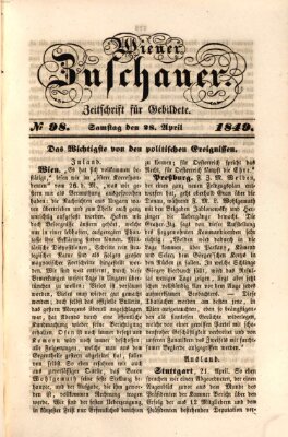 Wiener Zuschauer Samstag 28. April 1849