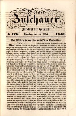 Wiener Zuschauer Samstag 12. Mai 1849