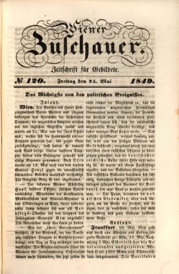 Wiener Zuschauer Freitag 25. Mai 1849