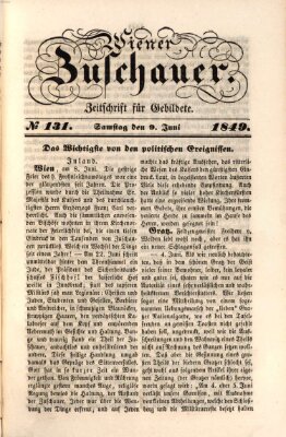 Wiener Zuschauer Samstag 9. Juni 1849