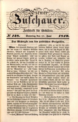 Wiener Zuschauer Sonntag 17. Juni 1849