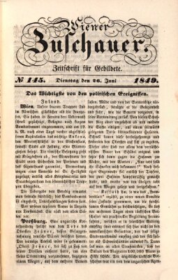 Wiener Zuschauer Dienstag 26. Juni 1849