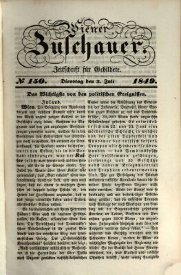 Wiener Zuschauer Dienstag 3. Juli 1849