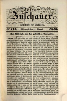 Wiener Zuschauer Mittwoch 1. August 1849