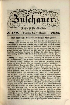 Wiener Zuschauer Dienstag 7. August 1849