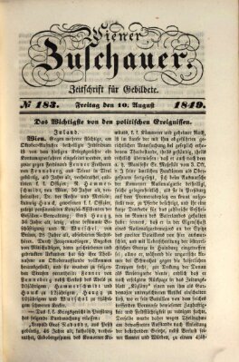 Wiener Zuschauer Freitag 10. August 1849