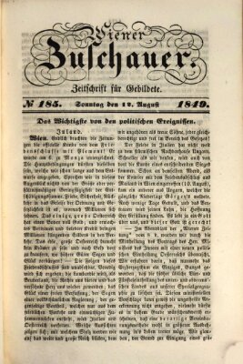 Wiener Zuschauer Sonntag 12. August 1849