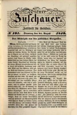 Wiener Zuschauer Dienstag 21. August 1849