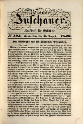 Wiener Zuschauer Donnerstag 23. August 1849