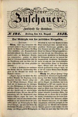 Wiener Zuschauer Freitag 24. August 1849