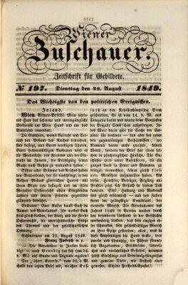 Wiener Zuschauer Dienstag 28. August 1849