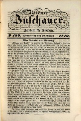 Wiener Zuschauer Donnerstag 30. August 1849