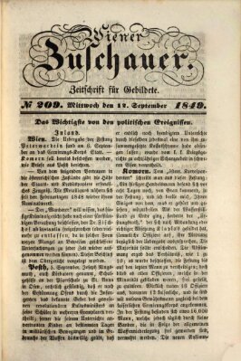 Wiener Zuschauer Mittwoch 12. September 1849