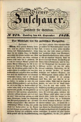 Wiener Zuschauer Samstag 22. September 1849