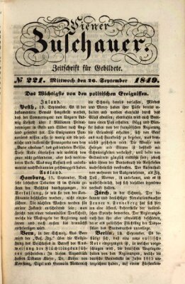 Wiener Zuschauer Mittwoch 26. September 1849