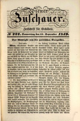 Wiener Zuschauer Donnerstag 27. September 1849