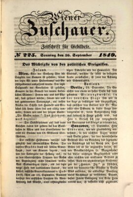 Wiener Zuschauer Sonntag 30. September 1849