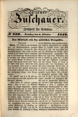 Wiener Zuschauer Samstag 6. Oktober 1849