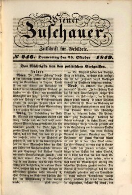 Wiener Zuschauer Donnerstag 25. Oktober 1849