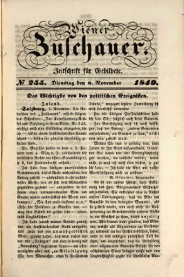 Wiener Zuschauer Dienstag 6. November 1849