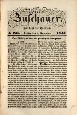 Wiener Zuschauer Freitag 9. November 1849