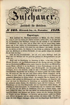 Wiener Zuschauer Mittwoch 14. November 1849