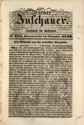 Wiener Zuschauer Donnerstag 29. November 1849