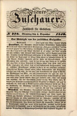 Wiener Zuschauer Dienstag 4. Dezember 1849