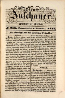 Wiener Zuschauer Donnerstag 6. Dezember 1849